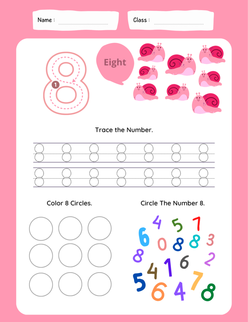 teaching number 8 sounds littleslearningcorner.com