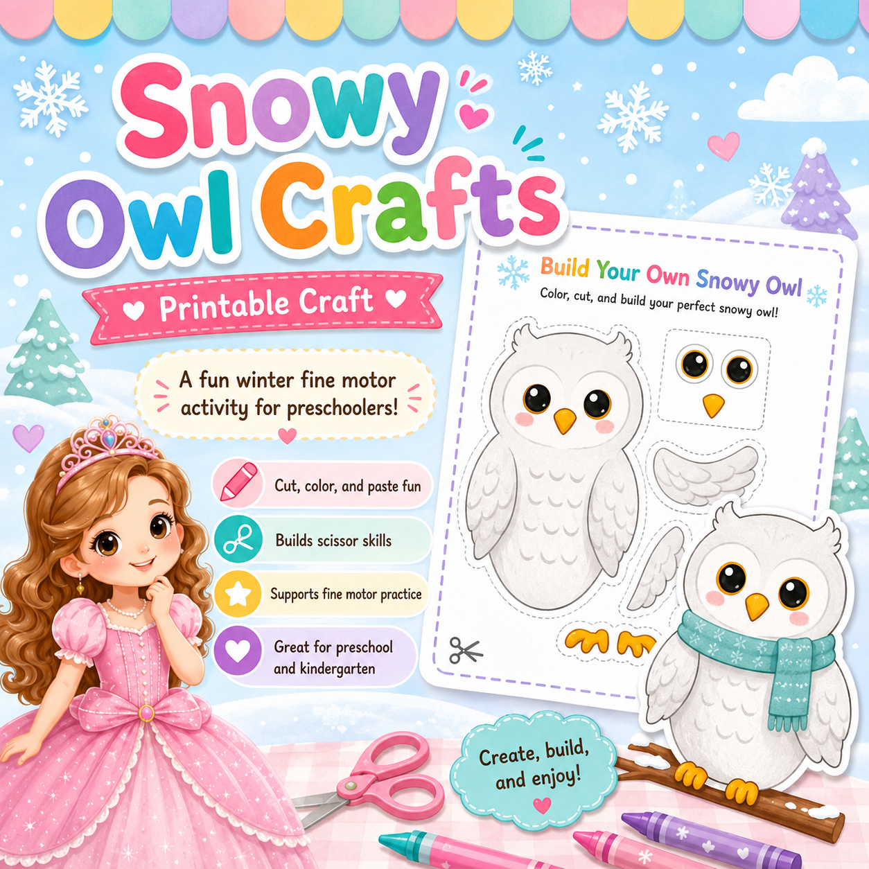 snow owl crafts littleslearningcorner.com