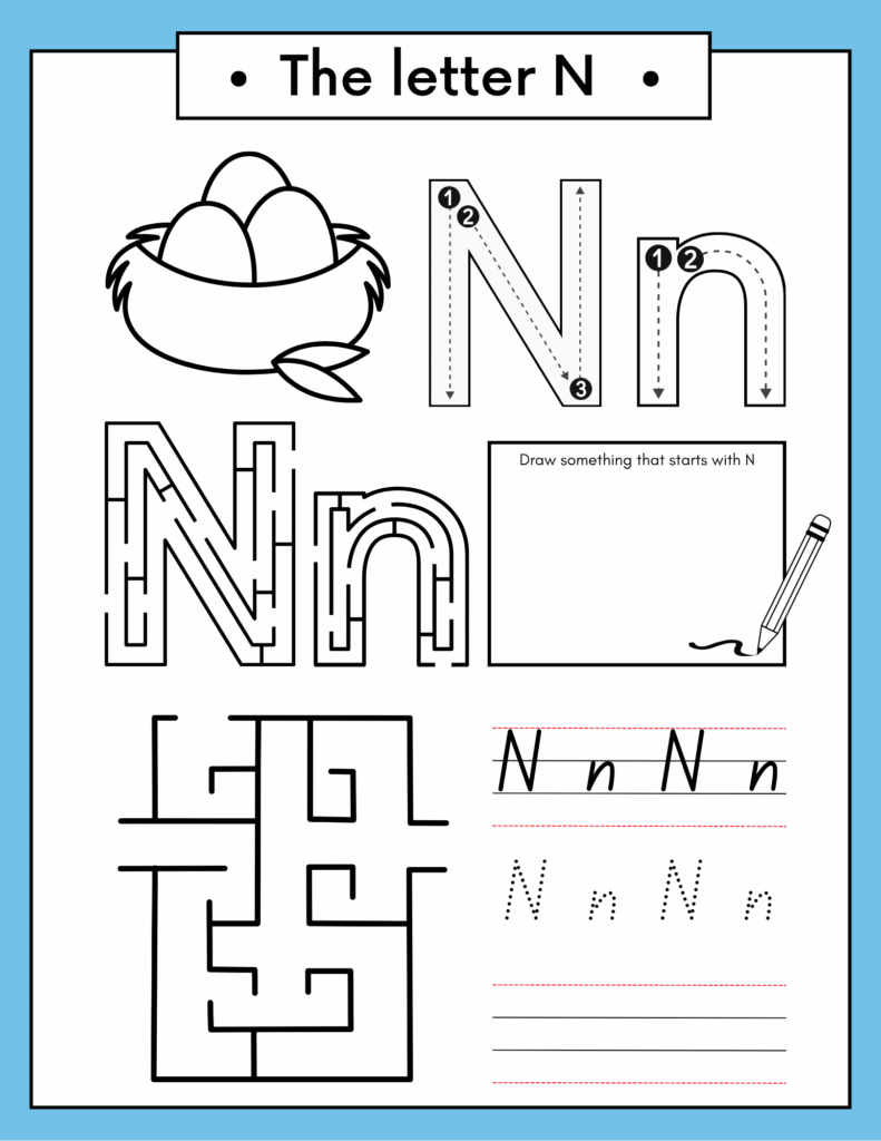 letter n words littleslearningcorner.com