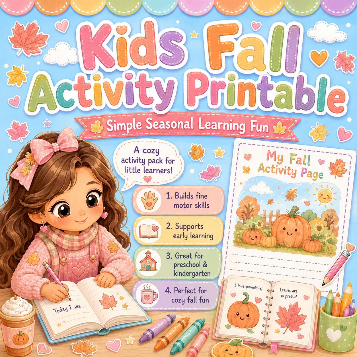 kids fall activity printable littleslearningcorner.com